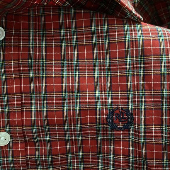 Lauren Ralph Lauren Kid's Shirt, Long Sleeve Button-Up Dress Shirt, Plaid Sz 14 - Picture 5 of 8